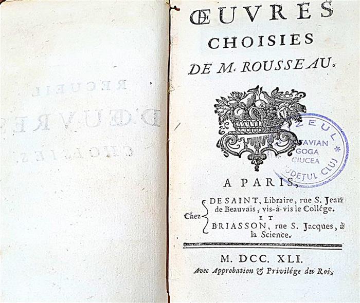 Expoziția inedită de carte  “«Operele alese ale lui M. Rousseau» în Biblioteca poetului Octavian Goga de la Ciucea”