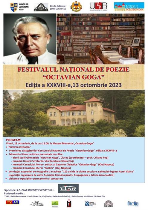 Festivitatea de premiere a laureaților celei de-a XXXVIII-a ediție  a Concursului Naţional de Poezie “Octavian Goga” (13.10.2023)
